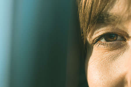 Portrait of a normal girl's eyesの写真素材