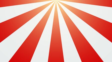 Abstract vintage sunlight of red and white background. Carnival circus tent top view style for circling animation. Star burst sun beam vector illustration. のイラスト素材