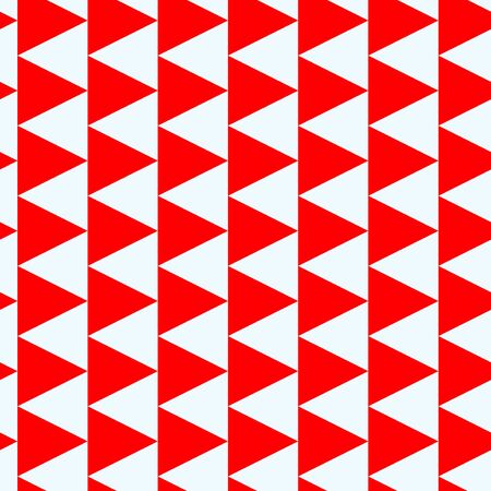 Vector white background with red triangles. Seamless pattern of shapes.のイラスト素材