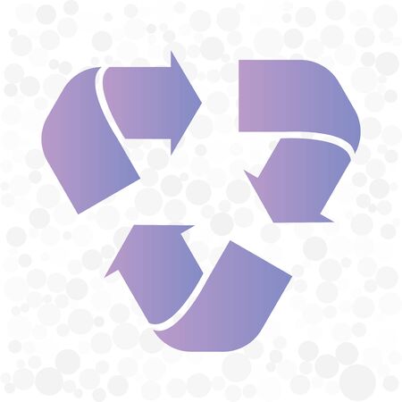 Violet recycle arrow icon. Vector sign illustration. Isolated on white circle transparent backgroundのイラスト素材