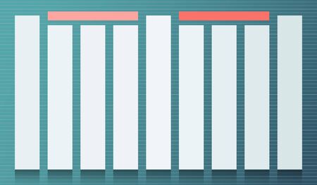 Set of main colors of the year 2020 Bleached Coral. Swatch striped trend colors for fashion industry cheerful soft inspirational for seasonal backgrounds projects. Vector illustrationのイラスト素材