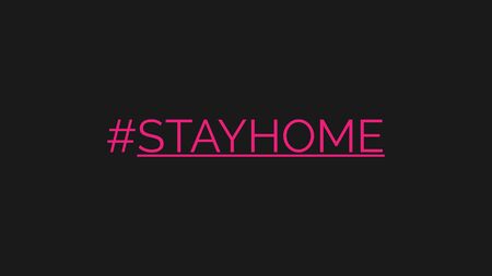 Hashtag stay home! The vector horizontal inscription on a black background for the screen of a smartphone. The recommendation is quarantined at home to prevent coronovirus covid 19.のイラスト素材