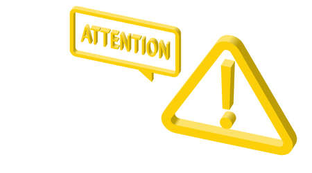 Isometric 3d vector symbol icon of attention, important and warning. Exclamation mark in the shape of a triangle. Road signのイラスト素材