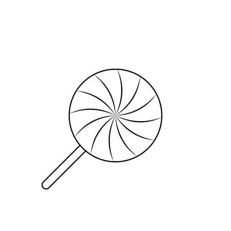 Outline candy vector icon. Sweet lollipop thin line sign.のイラスト素材