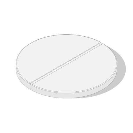 Medical round pill outline icon. Vector isometric illustration. Thin line 3d vitamin element with shadow.のイラスト素材
