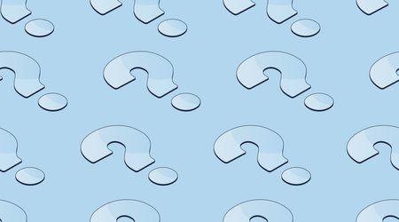 Isometric 3d abstract vector illustration. Seamless pattern of question marks.のイラスト素材