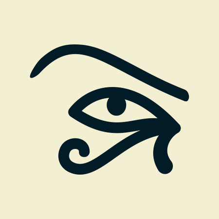Eye of the sun Ra. Horus. Vector ancient Egyptian icon. Moon eye of Thoth, protection symbol. Amulet egypt pharaoh pyramidのイラスト素材