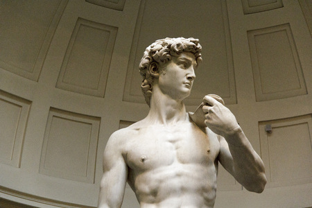 david, famous sculpture by michelangelo in museum, florenceのeditorial素材