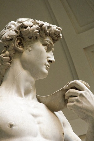 david, famous sculpture by michelangelo in museum, florenceのeditorial素材