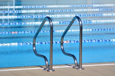 Outdoor swimming pool	Swimming pool. Background texture.の写真素材
