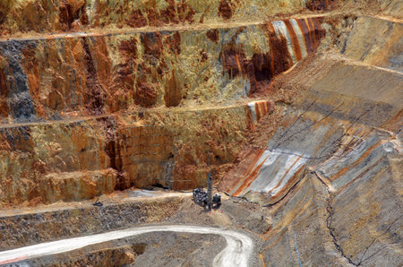 WAIHI, NZL - JAN 19 2015:Martha Gold Mine in Waihi. It's one of the most important gold and silver mines in the world.100,000 oz of gold and 700,000 oz of silver have been produced annually since 1988のeditorial素材