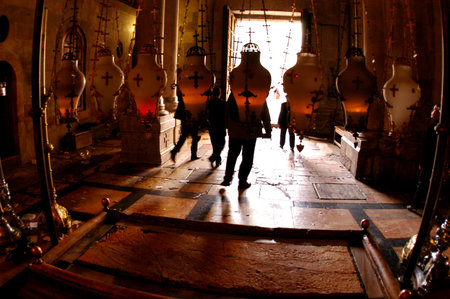 Sepulchre of Jesus Christ in the church of the holy sepulchre, Jerusalem, Israel.