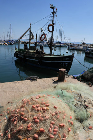 The historic port of Acre in Akko ,Israel.のeditorial素材