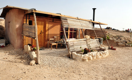 Desert lodges in the Negev desert , Israel.のeditorial素材