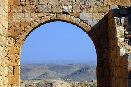 Arch in the ancient city of Avdat, Israel.の写真素材