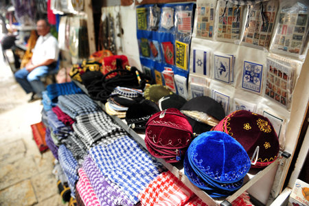 Goods in the old market of Akko in Acre, Israel.のeditorial素材