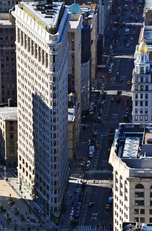Aerial view of the Flatiron Building Manhattan New York, USA.のeditorial素材