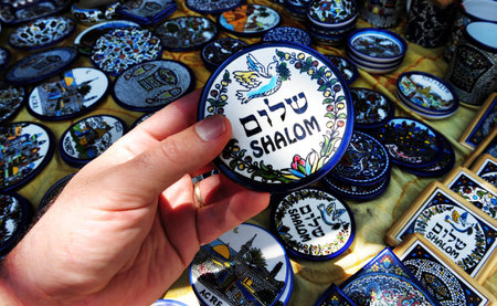 Goods in the old market of Akko in Acre, Israel.