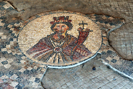 BEIT SHEAN - MAY 17: The image of the goddess of the city of Beit Shean 'Tyche' in Ancient Beit Shean, Israel on May 17 2009.The figure was robbed as soon as revealed by an Israeli unemployed citizen and only two years later the police  captured the robbeのeditorial素材