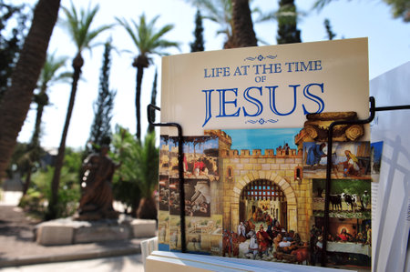 A book about Jesus at Capernaum (Kfar Nahum) - Israel.のeditorial素材