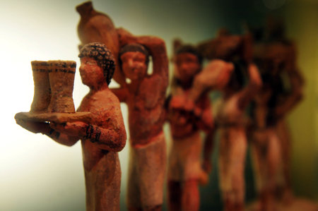 Ancient and archeological artwork in the Israel Beer Breweries (IBBL)  museum in Ashkelon, Israel.のeditorial素材