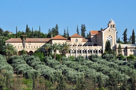 The Monastery of NotreDame de SeptDouleurs in Latrun Israelの写真素材