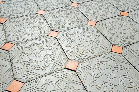 Old floor with beautiful tiles.の写真素材