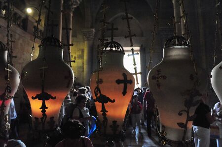 Sepulchre of Jesus Christ in the church of the holy sepulchre, Jerusalem, Israel.