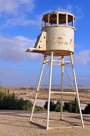An old army guard watchtower in Nitzana Israel.