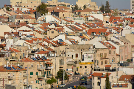 JERUSALEM - MAR 24 2015:Nachlaot neighborhood.It's a cluster of courtyard neighborhood in central Jerusalem, Israel known for its narrow lanes, old-style housing, hidden courtyards and ynagogues.のeditorial素材