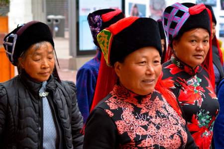 SHANGHAI - MAR 15 2015:Group of Chines women. Amartya Sen, the Noble Prize-winning economist, asserts that, over 100 million women are missing globally, with 50 million women missing from China alone.のeditorial素材