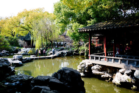 SHANGHAI, CN - MAR 15 2015: Yu Garden in Shanghai, China.Shanghai Yuyuan Garden is one of the most famous gardens of the Southern Yangtze River in China.It Constructed in 1559 during the Ming Dynastyのeditorial素材