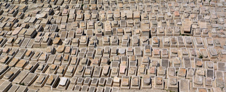 JERUSALEM-MAR 19 2015:Mount of Olives Jewish Cemetery.ItÕs the most ancient and important cemetery in Israel since First Temple Period It contains 70,000 tombs some of famous figures in Jewish historyのeditorial素材