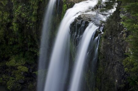 Waterfall with water flowing around.の写真素材