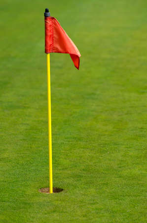 One red flag at the golf course.の写真素材