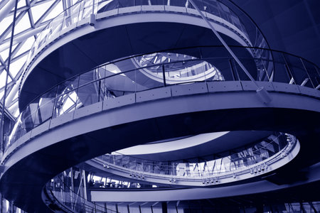 LONDON - MAY 13 2015:City Hall, London England UK.A 500-metre (1,640 ft) helical walkway,...