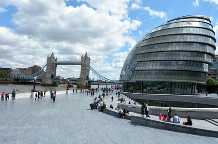 LONDON - MAY 13 2015:City Hall, London England UK.It's the headquarters of the Greater London Authority (GLA), which comprises the Mayor of London and the London Assembly.のeditorial素材