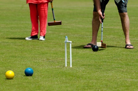 Croquet player plays Croquet in a club.の写真素材