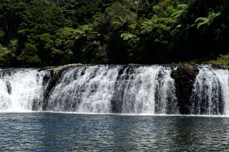 Rainbow Falls on the Kerikeri River in Northland, New Zealand.の写真素材