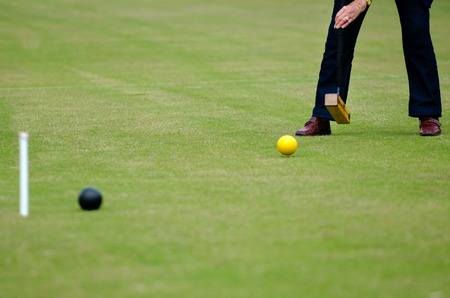 Croquet player plays Croquet in a club.の写真素材