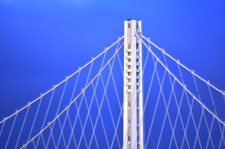 New Oakland Bay Bridge east span in San Francisco, CA.It is the world's widest bridge, according to Guinness World Records,as of 2014.のeditorial素材