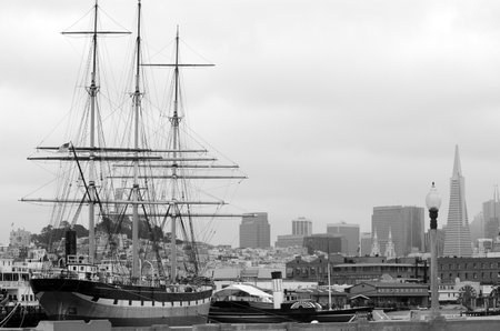 SAN FRANCISCO - MAY 17 2015:Hyde Street Pier in Fisherman's Wharf and San Francisco...