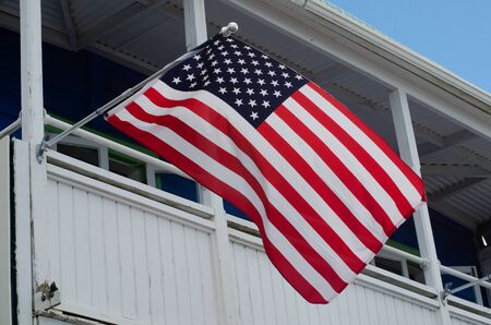 American Home with the american flag.の写真素材