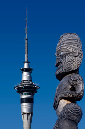 AUCKLAND, NZ - MAY 27:Auckland Sky Tower on May 27 2013. The tower attracts an average of 1,450 visitors per day (over 500,000 per year).のeditorial素材