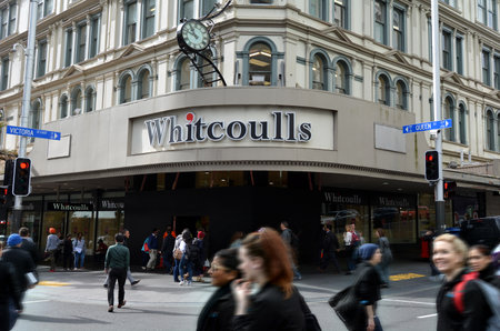 AUCKLAND -  AUG 06 2015:Whitcoulls books store on Queens street.It's a major national bookstore chain in New Zealand closed down as sales of printed books fall because e-books in the last 5 years.のeditorial素材