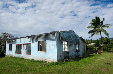 AITUTAKI - SEP 20:Destroyed house from Cyclone Pat on sep 20 2013.It strike the island on Feb 10 2010.It's one of the biggest cyclones to hit the area in 20 years.Damage was estimated at NZ$15 million.のeditorial素材