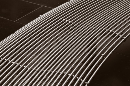 Curved metal surface background texture. BWの写真素材