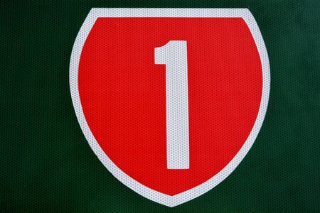 New Zealand State Highway 1 road sign.の写真素材