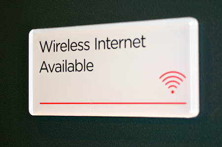 Wireless internet sign and symbol on a background.の写真素材