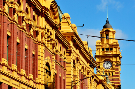 Elizabeth Street clock tower in Melbourne Victoria, Australia.の写真素材